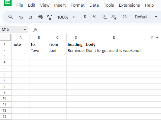 xml to exel example